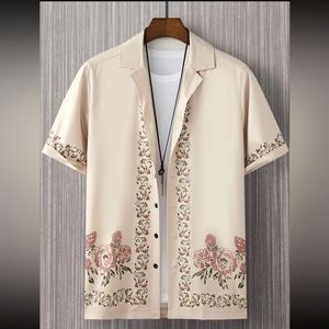 SHEIN Men Random Floral Print Shirt Without Tee